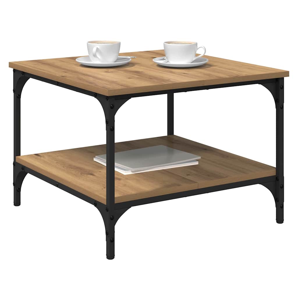 Vidaxl salontafel artisan eiken 55 x 55 x 40 cm bewerkt hout