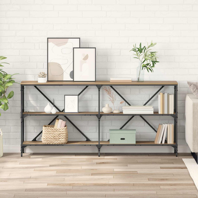 Vidaxl wandtafel artisan eiken 160 x 30 x 75 cm bewerkt hout
