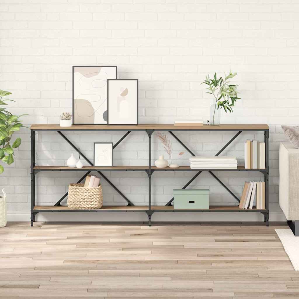 Vidaxl wandtafel artisan eiken 180 x 30 x 75 cm bewerkt hout