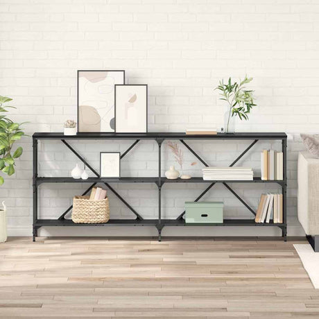 Vidaxl wandtafel zwart eiken 180 x 30 x 75 cm bewerkt hout