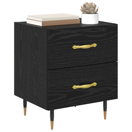 Vidaxl nachtkastje 2 st zwart eiken 40 x 35 x 47,5 cm bewerkt hout