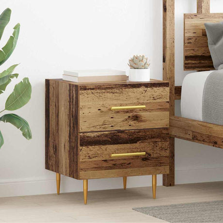 Vidaxl nachtkastje oud hout 40 x 35 x 47,5 cm bewerkt hout