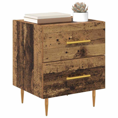 Vidaxl nachtkastje oud hout 40 x 35 x 47,5 cm bewerkt hout