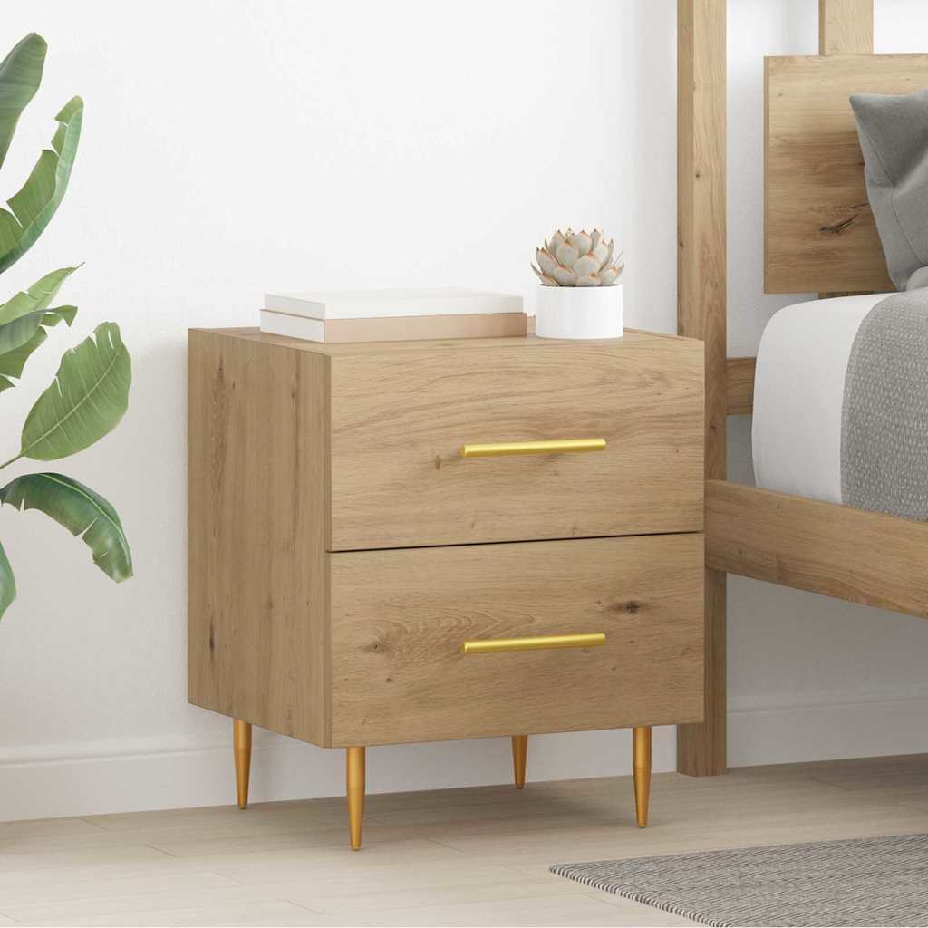 Vidaxl nachtkastje artisan eiken 40 x 35 x 47,5 cm bewerkt hout