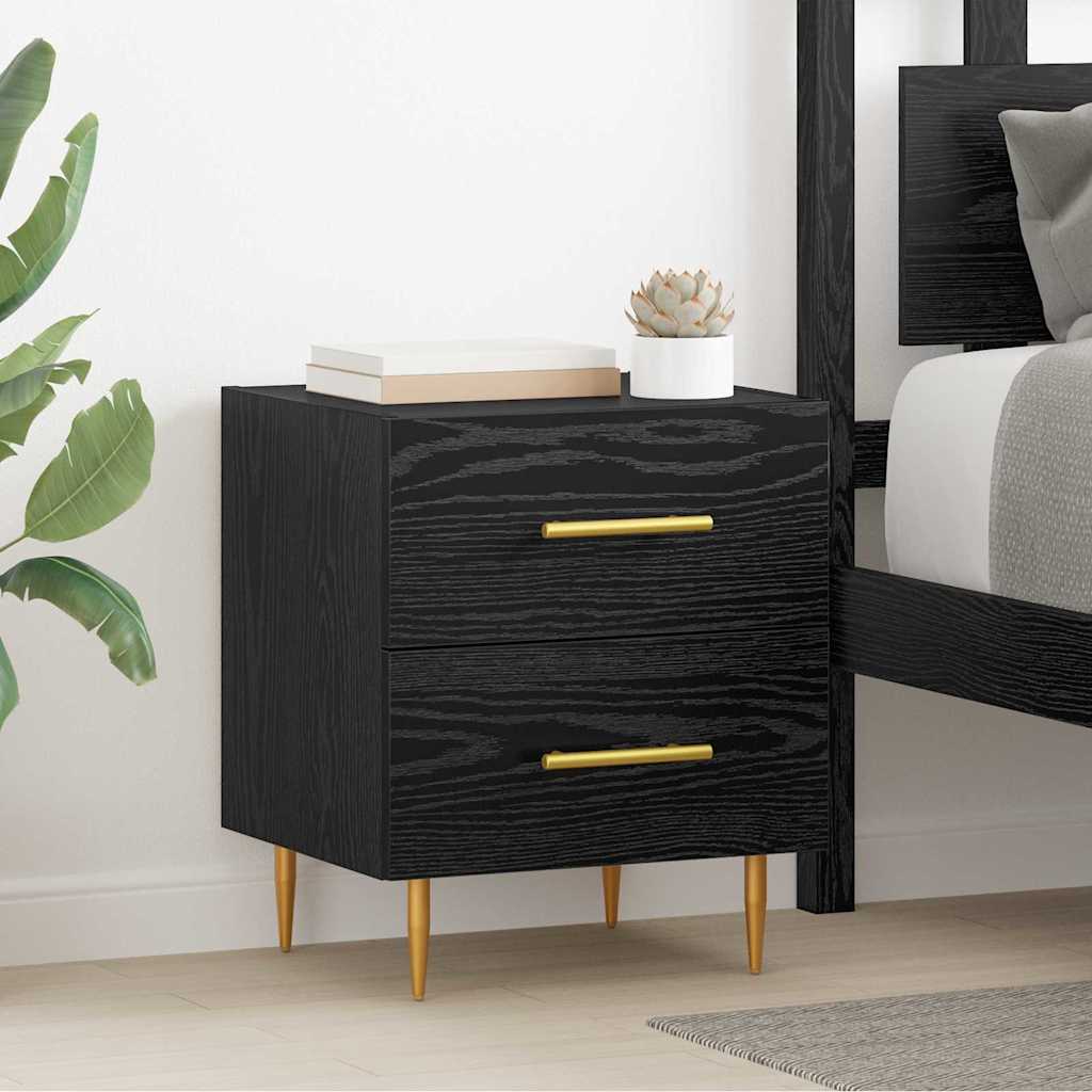 Vidaxl nachtkastje 2 st zwart eiken 40 x 35 x 47,5 cm bewerkt hout