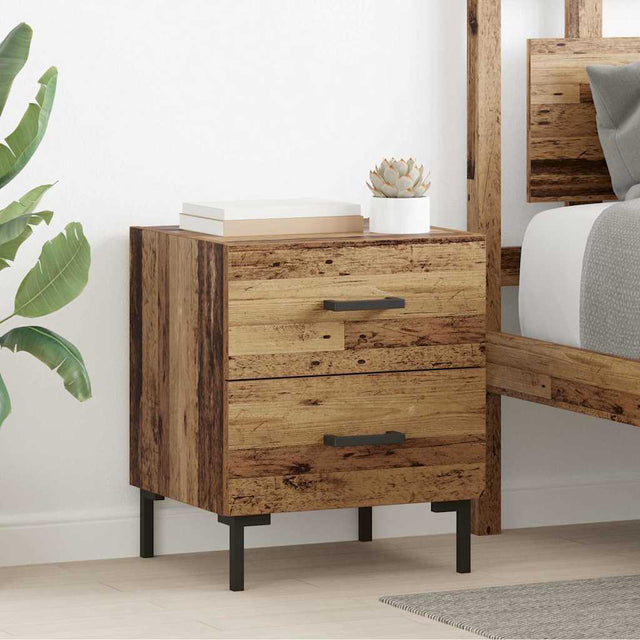 Vidaxl nachtkastje 2 st oudhout 40 x 35 x 47,5 cm bewerkt hout