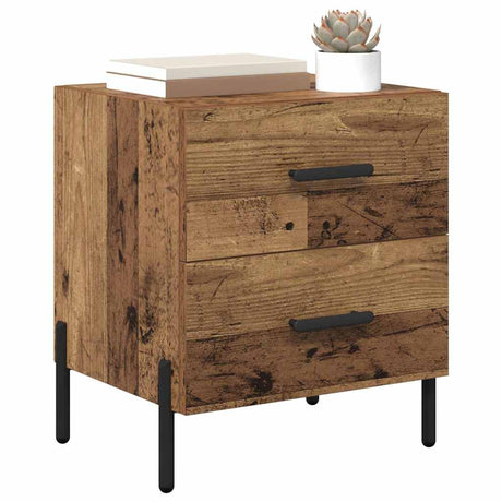 Vidaxl nachtkastje oudhout 40 x 35 x 47,5 cm bewerkt hout