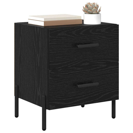 Vidaxl nachtkastje 2 st zwart eiken 40 x 35 x 47,5 cm bewerkt hout