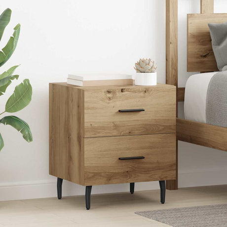 Vidaxl nachtkastje artisan eiken 40 x 35 x 47,5 cm bewerkt hout