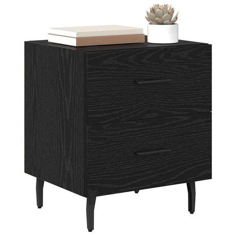 Vidaxl nachtkastje 2 st zwart eiken 40 x 35 x 47,5 cm bewerkt hout