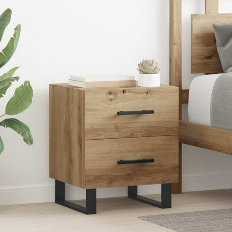 Vidaxl nachtkastje artisan eiken 40 x 35 x 47,5 cm bewerkt hout