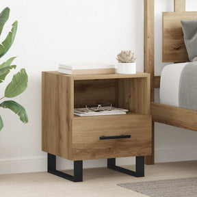 Vidaxl nachtkastje artisan eiken 40 x 35 x 47,5 cm bewerkt hout