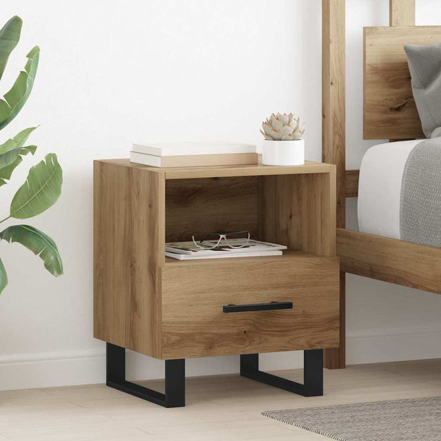 Vidaxl nachtkastje artisan eiken 40 x 35 x 47,5 cm bewerkt hout