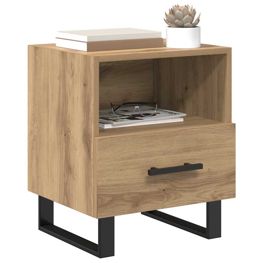 Vidaxl nachtkastje artisan eiken 40 x 35 x 47,5 cm bewerkt hout