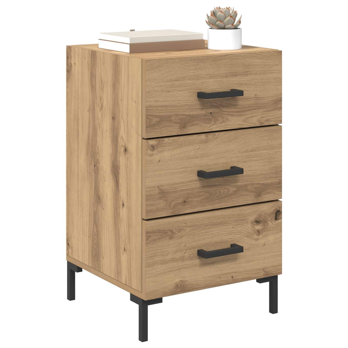 Vidaxl nachtkastje artisan eiken 40 x 40 x 66 cm bewerkt hout