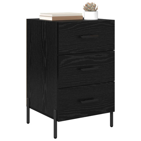 Vidaxl nachtkastje zwart eiken 40 x 40 x 66 cm bewerkt hout