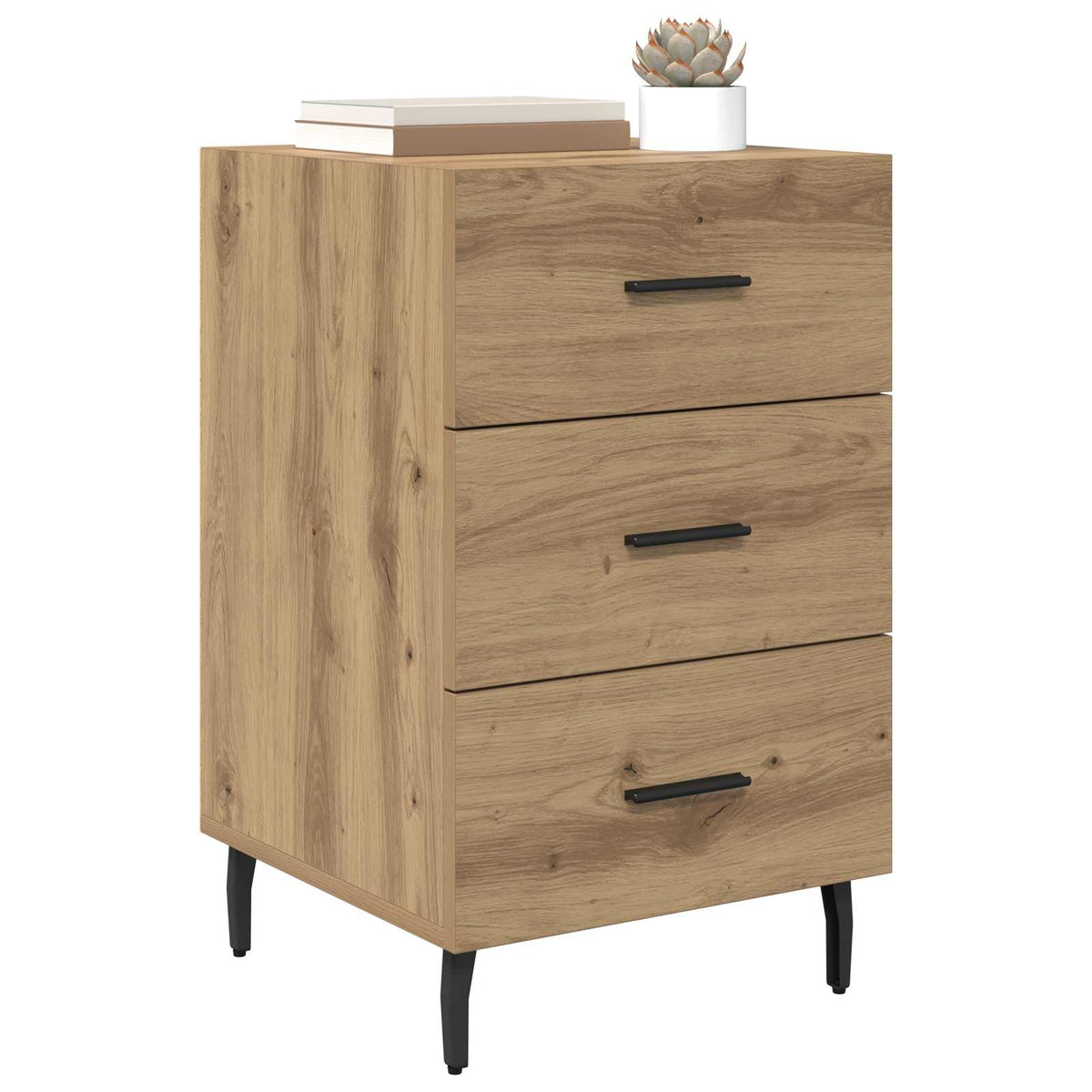 Vidaxl nachtkastje artisan eiken 40 x 40 x 66 cm bewerkt hout