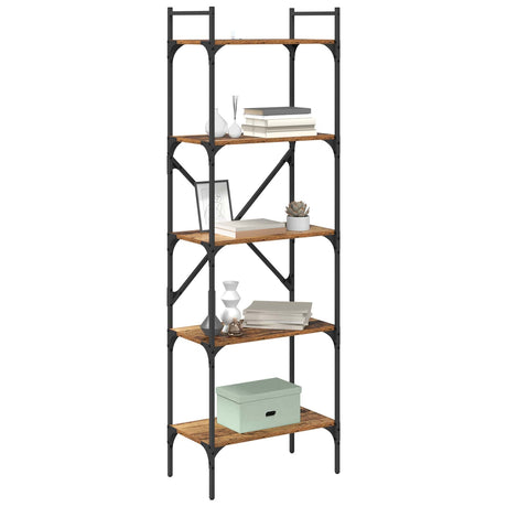 Vidaxl boekenkast 5-laags 56 x 32 x 174 cm bewerkt hout oud hout