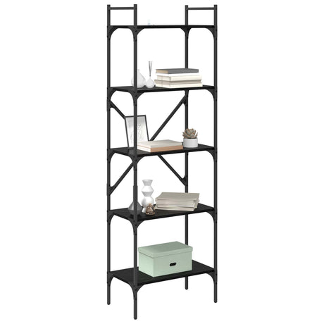 Vidaxl boekenkast 5-laags 56 x 32 x 174 cm bewerkt hout zwart eiken