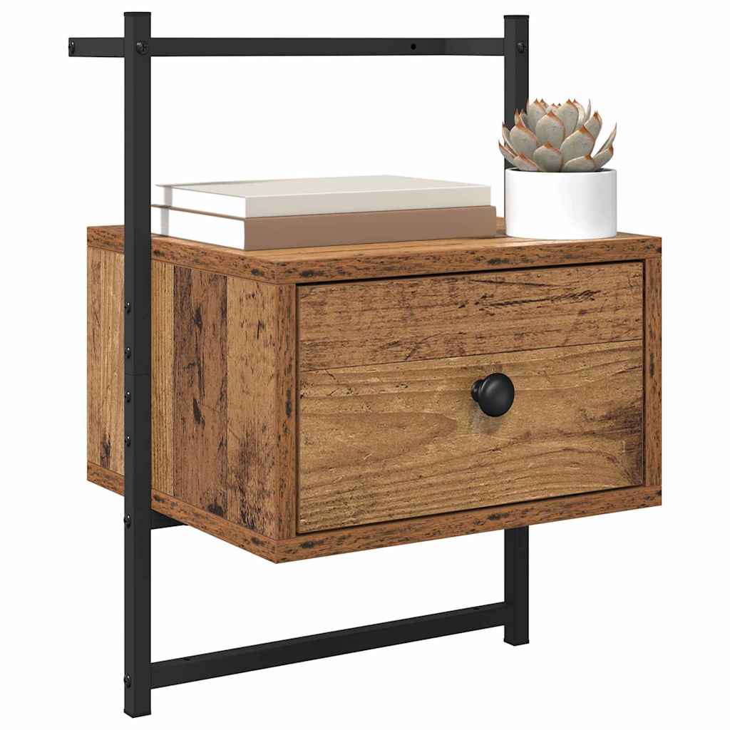 Vidaxl nachtkastje oudhout 35 x 30 x 51 cm bewerkt hout