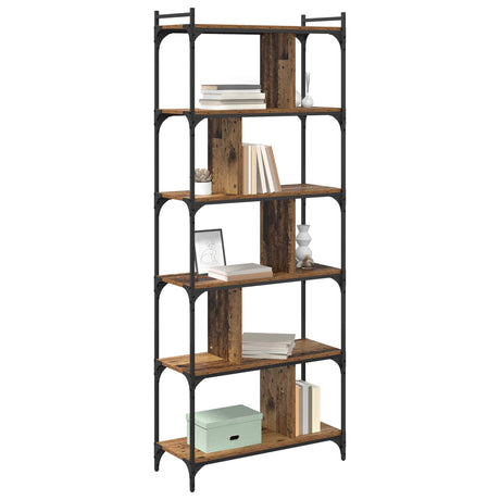 Vidaxl boekenkast 5-laags 76 x 32 x 192 cm bewerkt hout oud hout