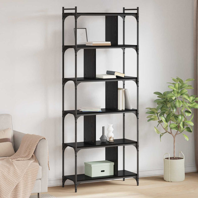 Vidaxl boekenkast 5-laags 76 x 32 x 192 cm bewerkt hout zwart eiken