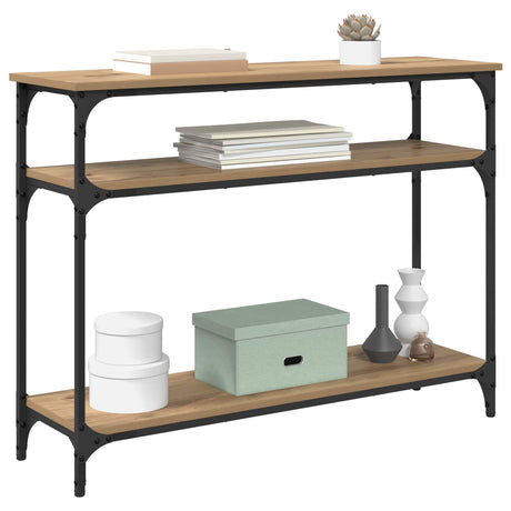 Vidaxl wandtafel artisan eiken 100 x 29 x 75 cm bewerkt hout