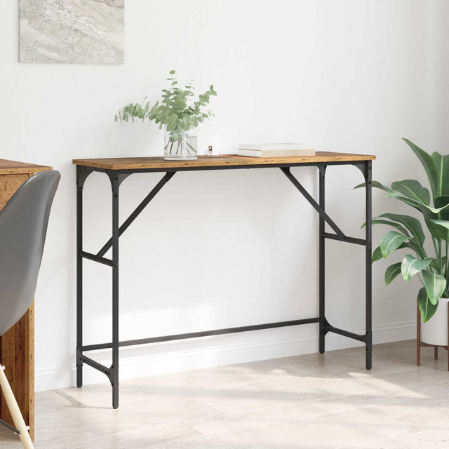 Vidaxl wandtafel oudhout 100 x 32 x 75 cm bewerkt hout
