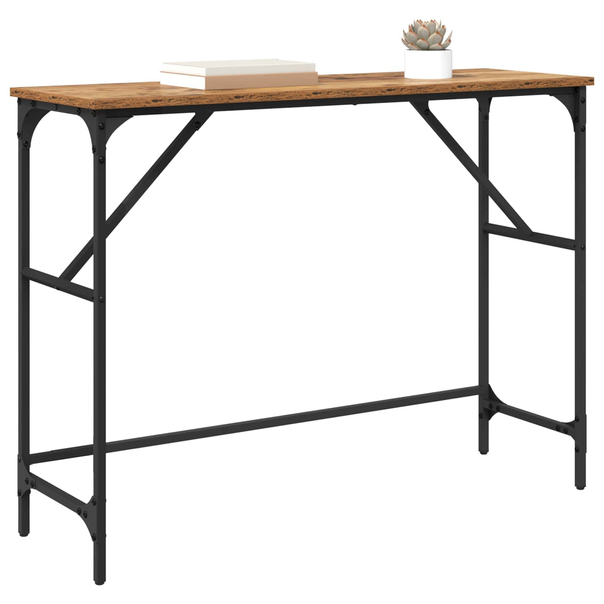 Vidaxl wandtafel oudhout 100 x 32 x 75 cm bewerkt hout