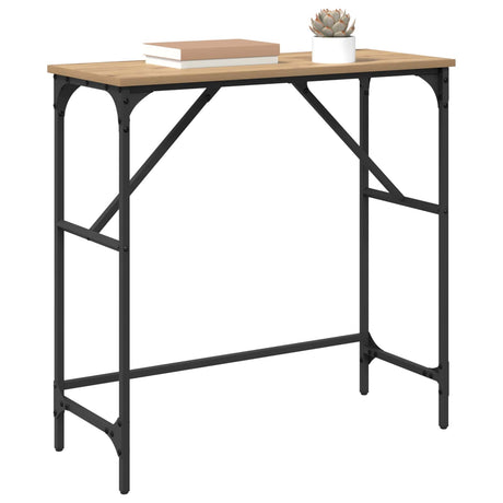 Vidaxl wandtafel artisan eiken 75 x 32 x 75 cm bewerkt hout