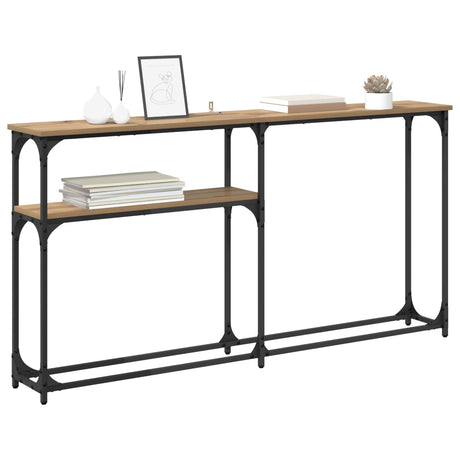 Vidaxl consoletafel artisan eiken 145 x 22,5 x 75 cm bewerkt hout