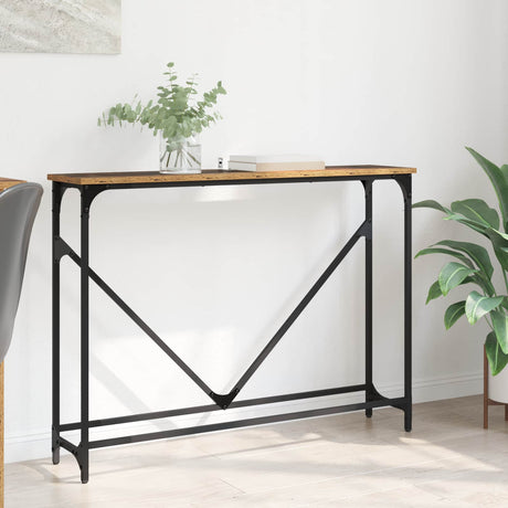 Vidaxl wandtafel oud hout 102 x 23 x 75 cm bewerkt hout