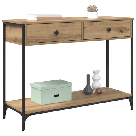 Vidaxl wandtafel artisan eiken 100 x 34,5 x 75 cm bewerkt hout