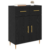 Vidaxl dressoir zwart eiken 69,5 x 34 x 90 cm bewerkt hout