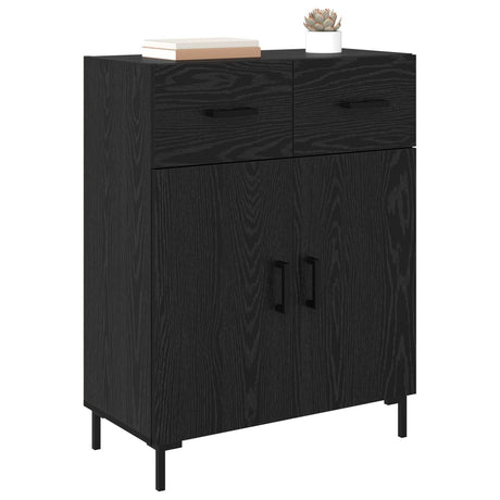 Vidaxl dressoir zwart eiken 69,5 x 34 x 90 cm bewerkt hout