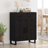 Vidaxl dressoir zwart eiken 69,5 x 34 x 90 cm bewerkt hout