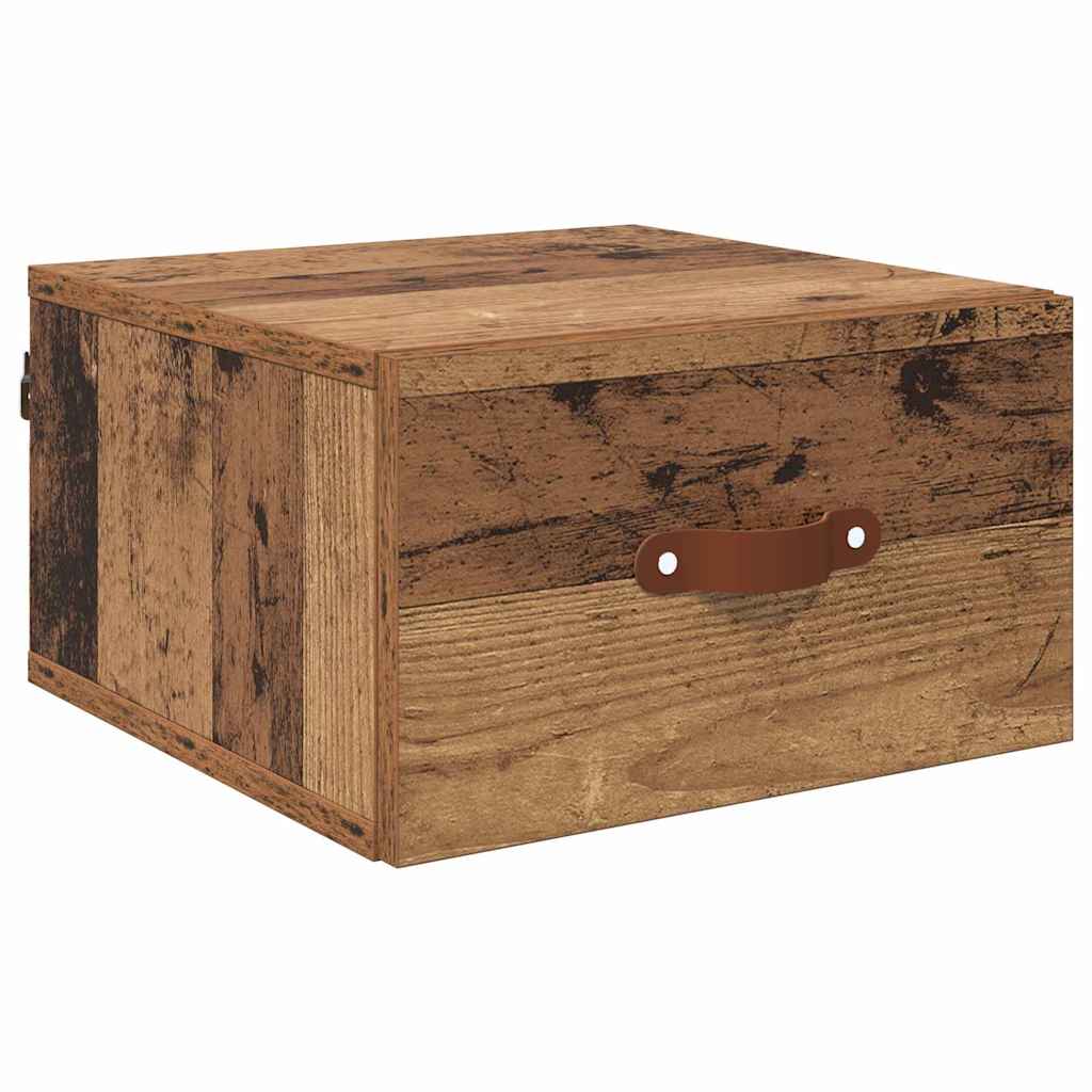 Vidaxl wandkastje 35 x 35 x 20 cm bewerkt hout oud hout
