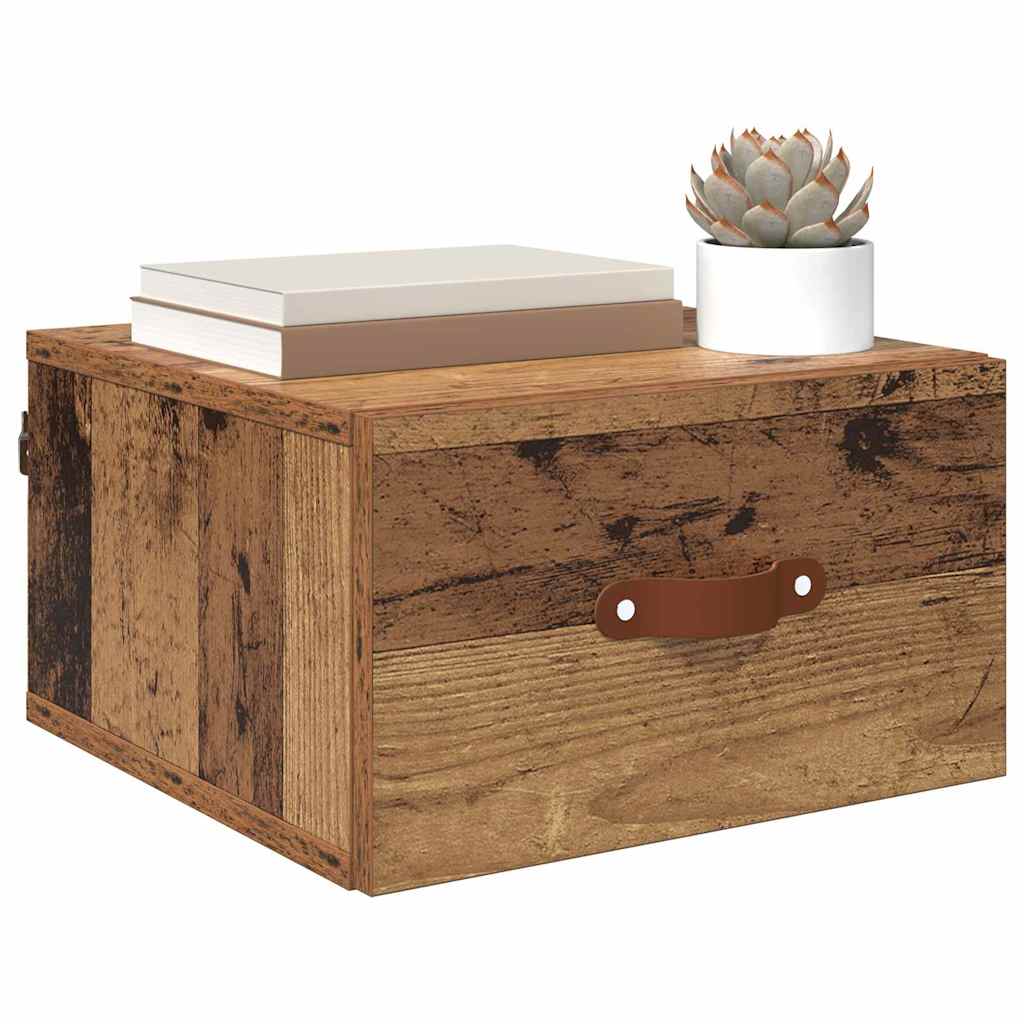 Vidaxl wandkastje 35 x 35 x 20 cm bewerkt hout oud hout