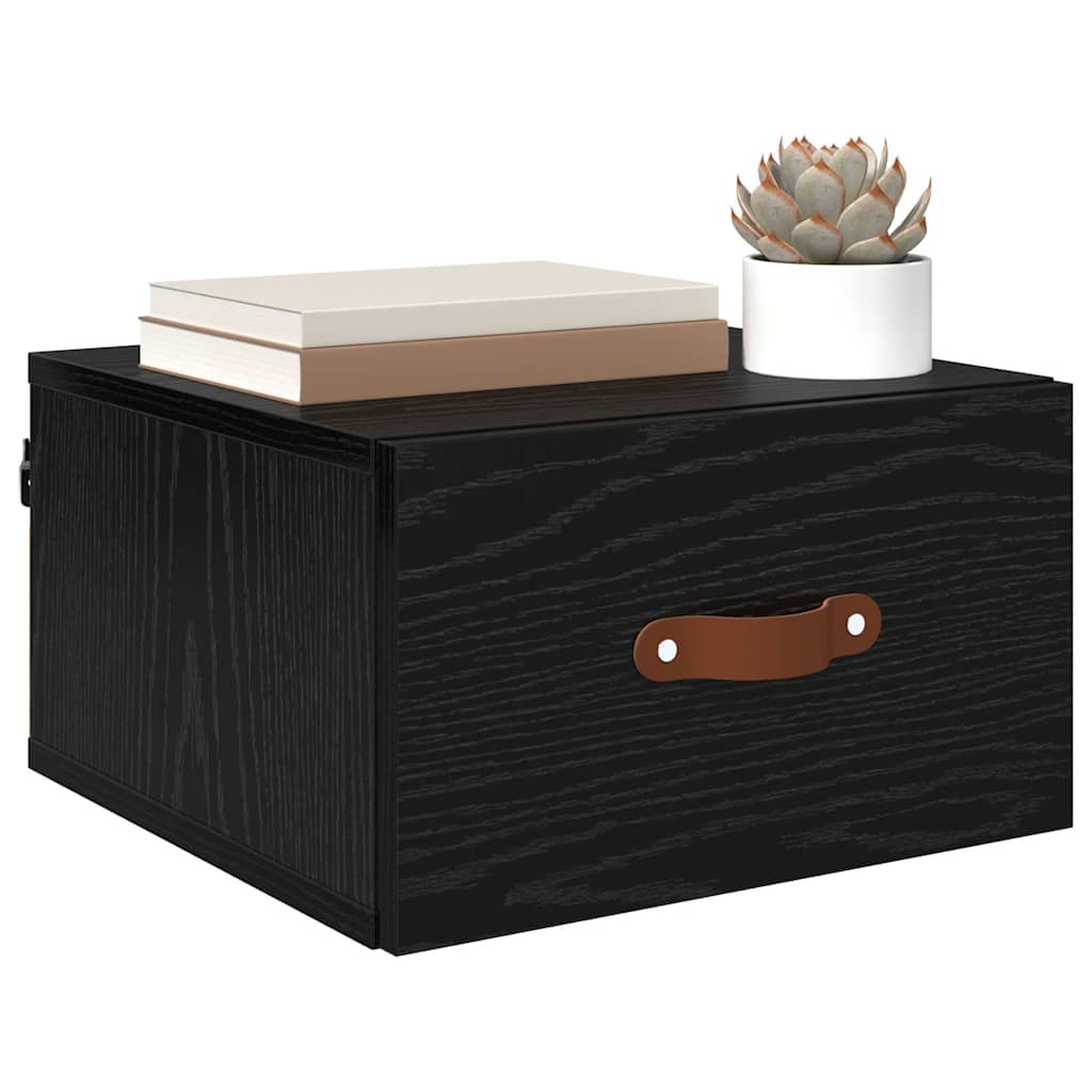 Vidaxl wandkastje 35 x 35 x 20 cm bewerkt hout zwart eiken