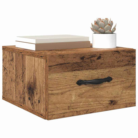 Vidaxl nachtkastje oud hout 35 x 35 x 20 cm bewerkt hout