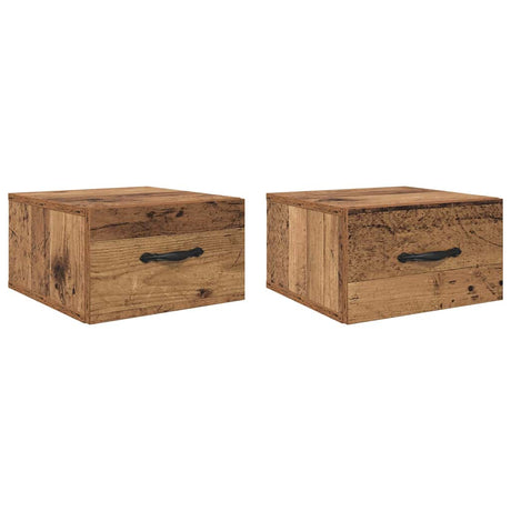 Vidaxl nachtkastje 2 st oud hout 35 x 35 x 20 cm bewerkt hout