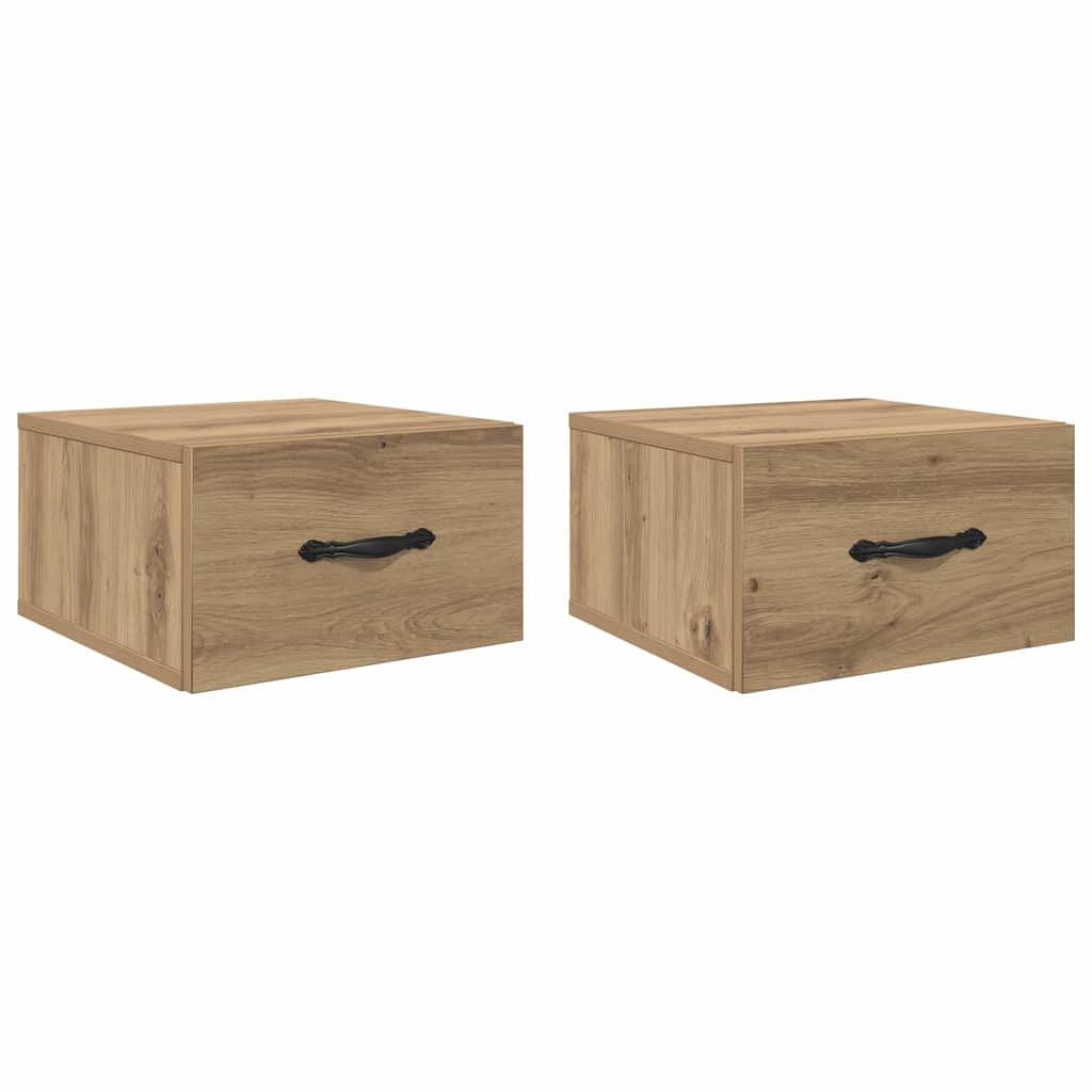 Vidaxl nachtkastje 2 st artisanaal eikenkleurig 35 x 35 x 20 cm
