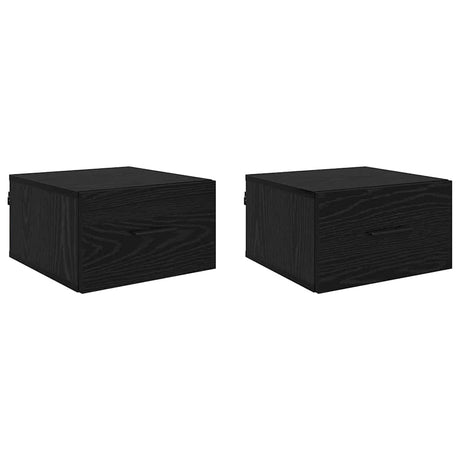 Vidaxl nachtkastje 2 st zwart eiken 35 x 35 x 20 cm bewerkt hout