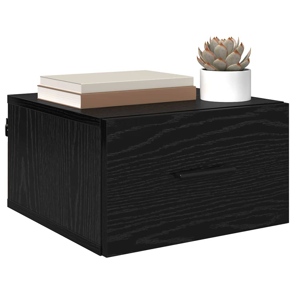 Vidaxl nachtkastje 2 st zwart eiken 35 x 35 x 20 cm bewerkt hout