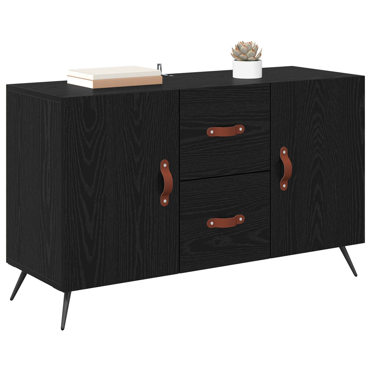 Vidaxl dressoir zwart eiken 100 x 36 x 60 cm bewerkt hout