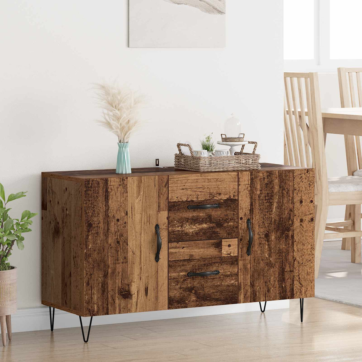 Vidaxl dressoir oud hout 100 x 36 x 60 cm bewerkt hout