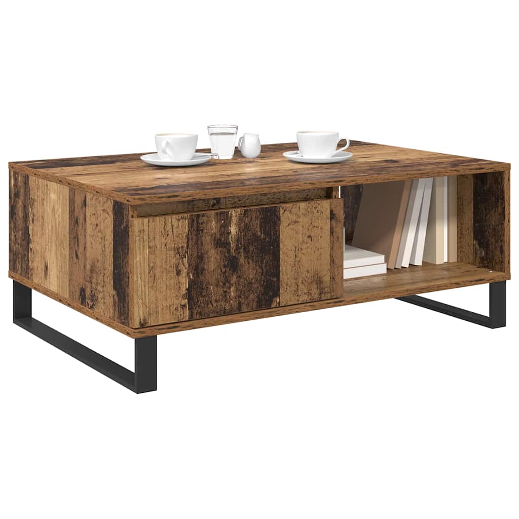 Vidaxl salontafel oud hout 90 x 60 x 35 cm bewerkt hout