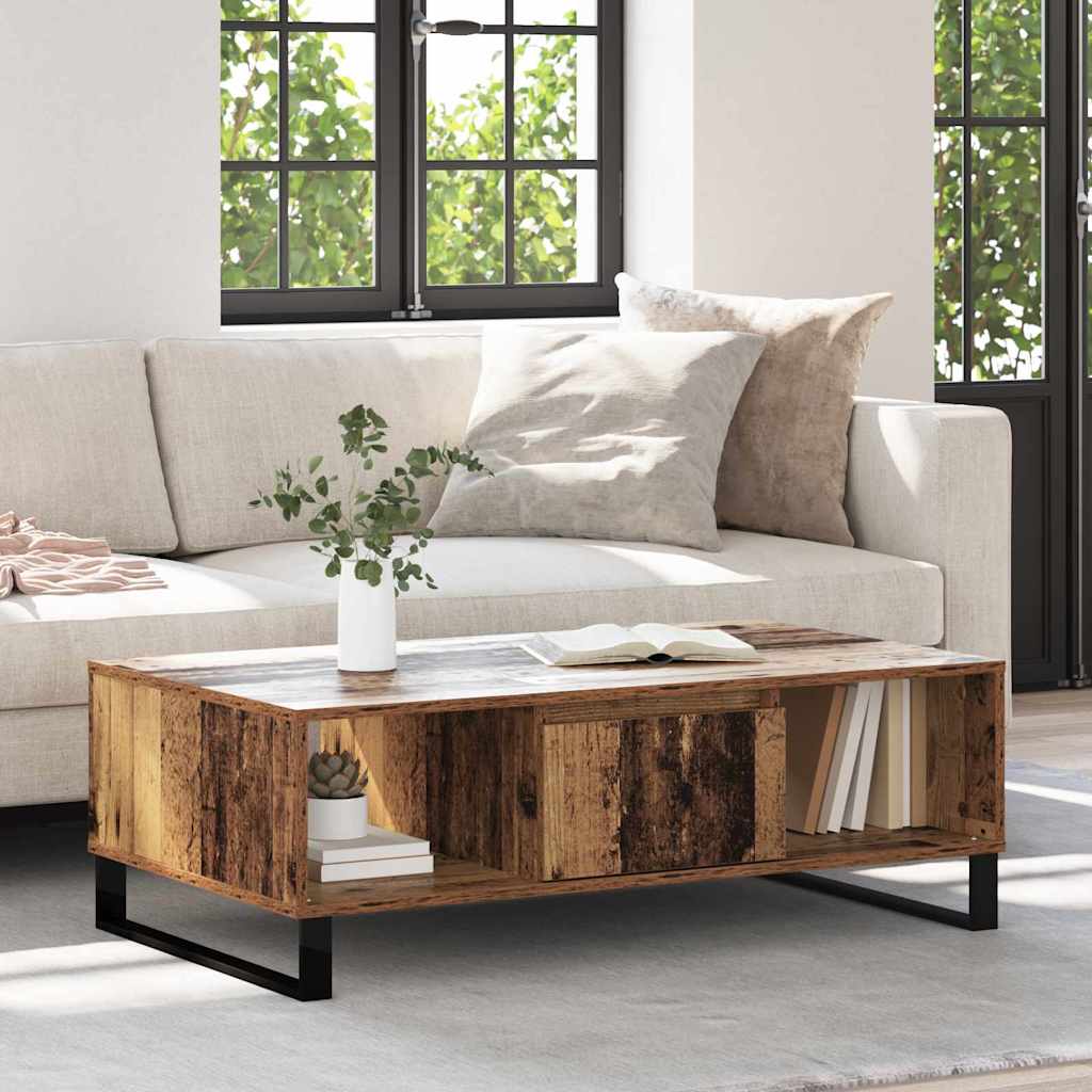 Vidaxl salontafel oudhout 104 x 60 x 35 cm bewerkt hout