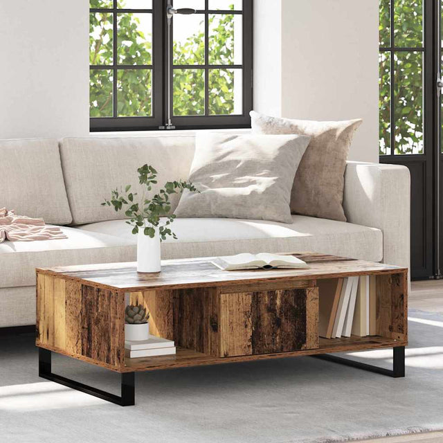 Vidaxl salontafel oudhout 104 x 60 x 35 cm bewerkt hout