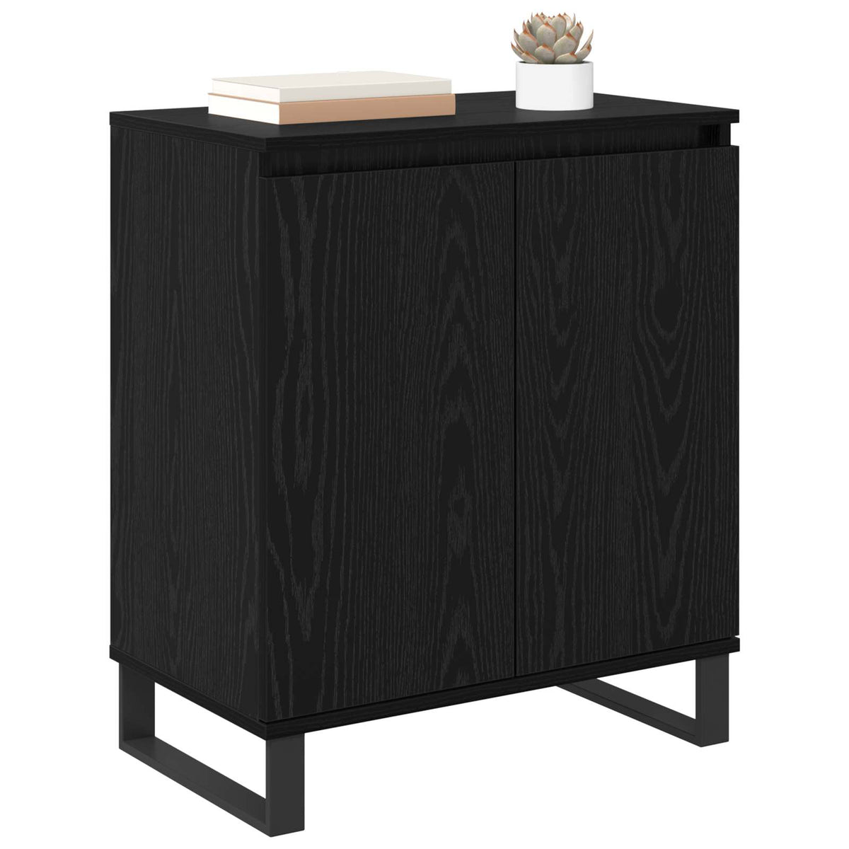 Vidaxl dressoir zwart eiken 60 x 35 x 70 cm bewerkt hout